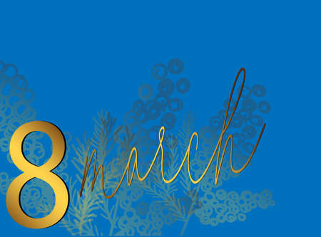 8 march invitation card. Gold 8 march in modern style on light background. Brochure design. International women day. Luxury vector pattern. Beautiful spring card.のイラスト素材