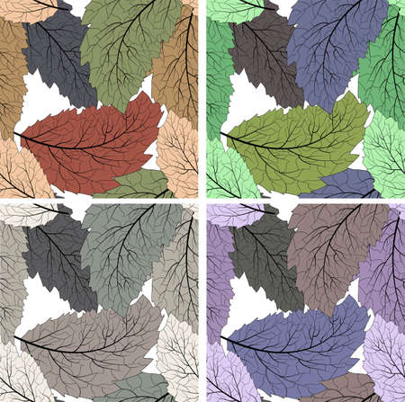 Seamless leaf pattern. Seamless floral background. Vector summer pattern. Fall leaves vector background. Botanical illustration.のイラスト素材