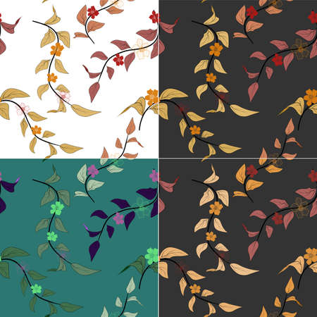 Vector floral print. Material design. Decorative floral pattern. Vintage natural pattern. Flower seamless. Colorful background vector. Abstract seamless texture. Abstract background.のイラスト素材