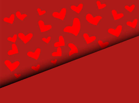 Valentine love red background. Abstract hearts in abstract style on red background. Decorative backdrop vector. Greeting cardのイラスト素材