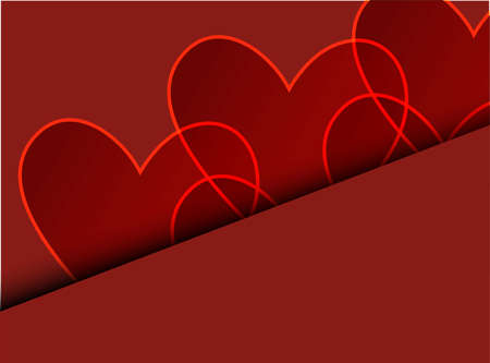 Valentine love red background. Abstract hearts in abstract style on red background. Decorative backdrop vector. Greeting cardのイラスト素材