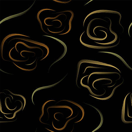 Beautiful seamless pattern with multi-colored flowers on black background. Blossom floral seamless pattern. Vector imageのイラスト素材