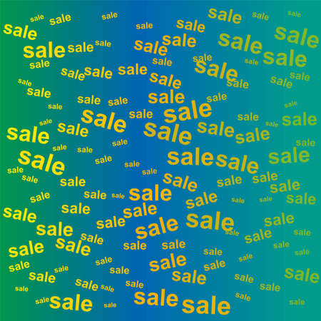 Sale, great design for any purposes. Design calligraphy. Modern flat banner with colorfull sale on blue light backgroundのイラスト素材