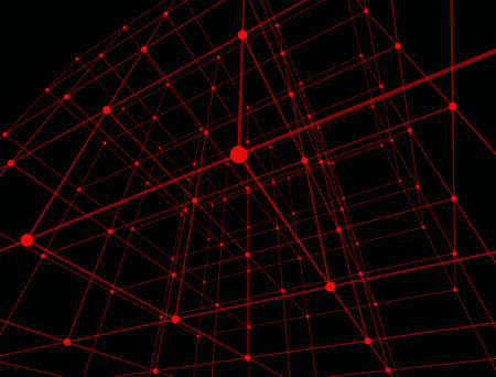 Colorful red dots in modern style on black background. Textile design texture. Abstract wallpaper....