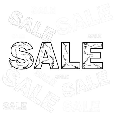 Discount sale vector. Abstract pattern with title on white background. Banner promotion. Vector illustration. Illustration for marketing advertising design.のイラスト素材