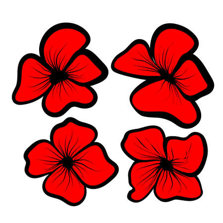 Beautiful abstract closeup of red flowers on background for concept design. design element. print design. . vector illustrationのイラスト素材