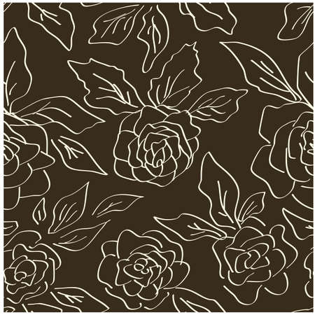 Beautiful paper art seamless pattern with flowers. Summer vector illustration. Spring floral vector illustration.Design element.のイラスト素材