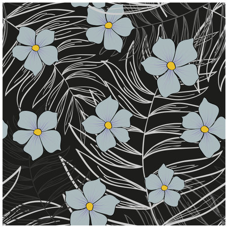 Beautiful paper art seamless pattern with flowers. Summer vector illustration. Spring floral vector...