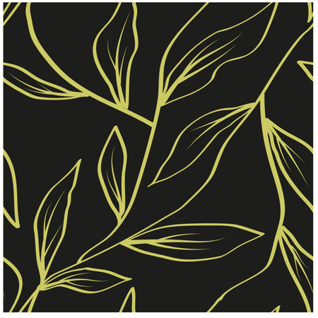 Spring botanical print. Vector retro floral seamless pattern. Seamless pattern abstract leaf.のイラスト素材