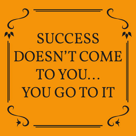 Motivational quote. A dream becomes a goal when action is taken toward its achievement. On orange background.のイラスト素材