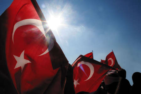 Nationalism consept image.  Turkish flags and Nationalism.