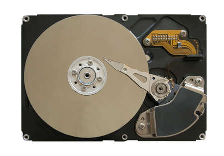 Close-up of the opened Hard Disk Drive\r\n