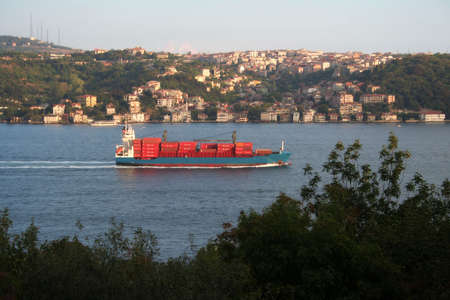 Transportation concept business. Business trade image. Cargo boat emage.