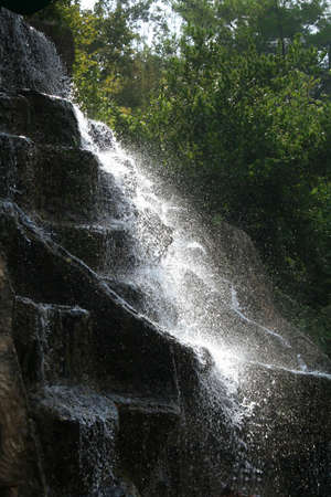 waterfall and spring water. Fresh water image