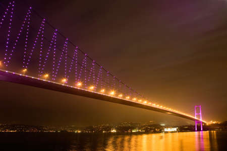 istanbul basphorus bridge. istanbul night city scene.