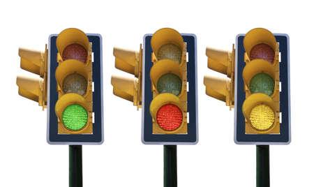 traffic light with red, green, yelow light.traffic regulations..の写真素材