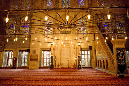 Sultanahmet mosque interior. Mosque interior.