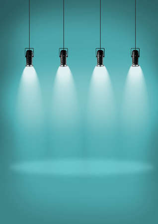 Spotlights Blue wall