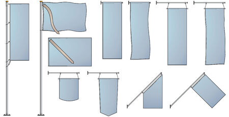 Various flags and bannersのイラスト素材