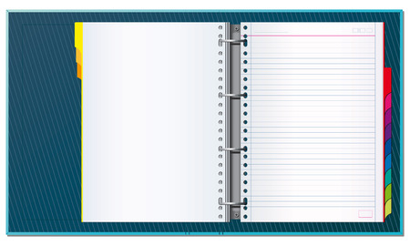 Open office binder with tabs and blank pagesのイラスト素材