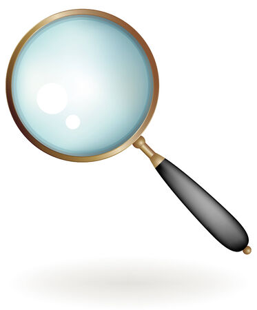 Classic magnifying glass on white background のイラスト素材