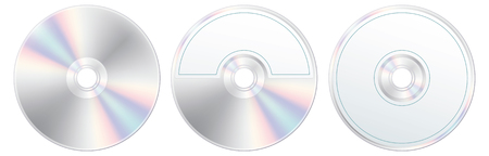 Compact disc with label set isolated on white background のイラスト素材