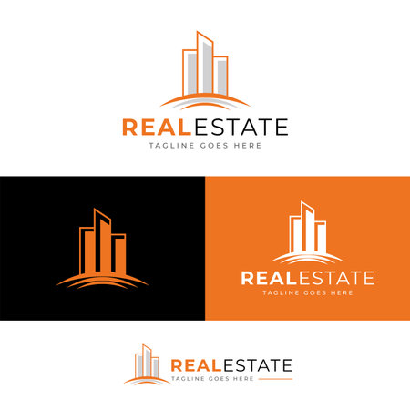 Real estate logo design, Building logo designのイラスト素材