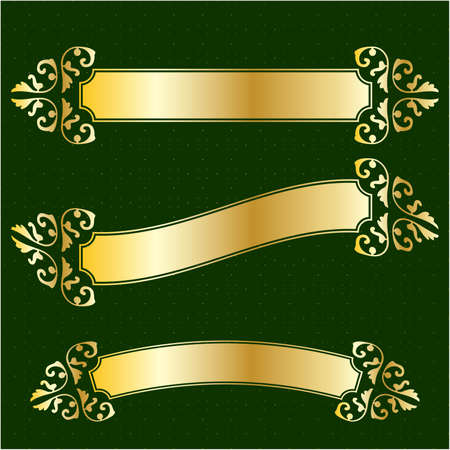 label banner frame background decoration gold luxury royal metal treasureのイラスト素材