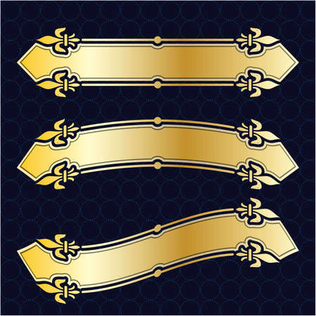label banner frame background decoration gold luxury royal metal treasureのイラスト素材