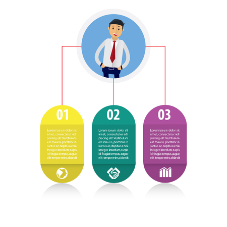Illustration of simple infographic with people on top design vector illustrationのイラスト素材