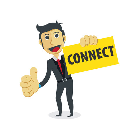 Cartoon Connect Illustrationのイラスト素材