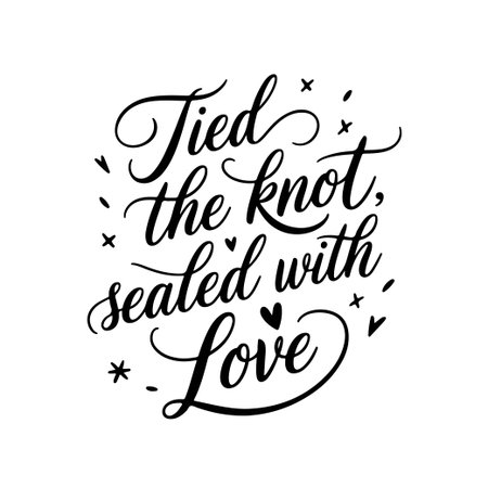 Tied the knot, sealed with love. Vector Design Isolated on White Backgroundのイラスト素材