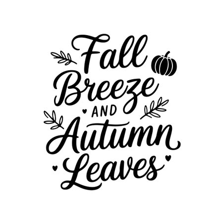 Fall Breeze and Autumn Leaves. Fall Vector Design Isolated on White Backgroundのイラスト素材