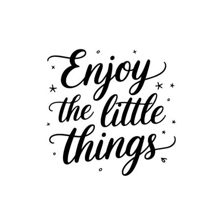 Enjoy the little things. Vector Design Isolated on White Backgroundのイラスト素材