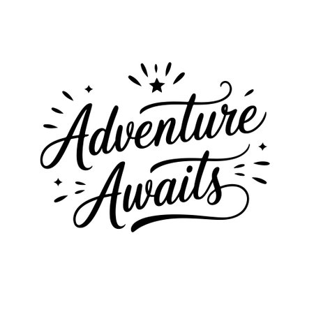 Adventure awaits. Vector Design Isolated on White Backgroundのイラスト素材