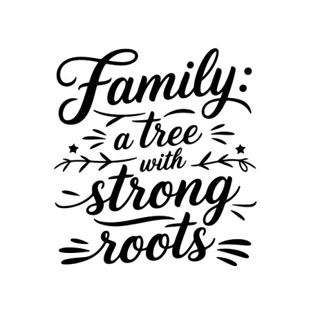 Family: A Tree with Strong Roots. Vector Design Isolated on White Backgroundのイラスト素材