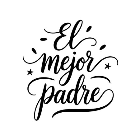 El Mejor Padre. Vector Design Isolated on White Backgroundのイラスト素材