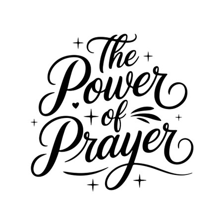 The Power of Prayer. Christian Quote Vector Design Isolated on White Backgroundのイラスト素材