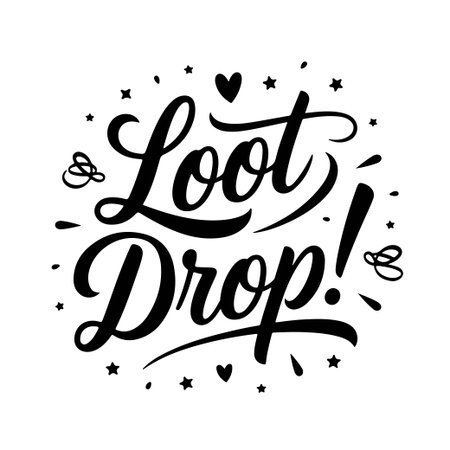 Loot Drop!. Gamer Quote Vector Design Isolated on White Backgroundのイラスト素材