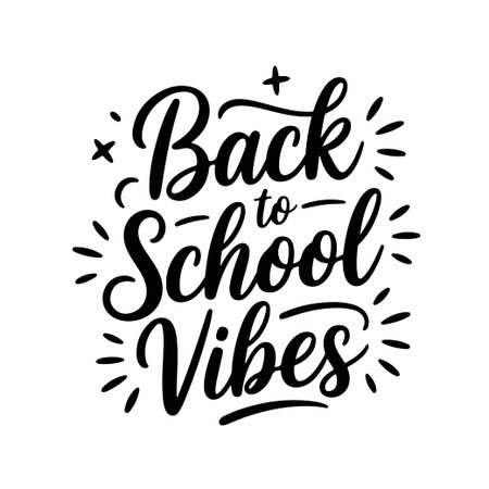 Back to School Vibes. Vector Design Isolated on White Backgroundのイラスト素材
