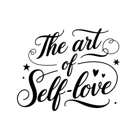 The Art of Self-Love. Self Love Quote Design Isolated on White Backgroundのイラスト素材
