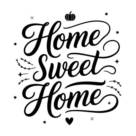 Home Sweet Home. Thanksgiving Quote Design Isolated on White Backgroundのイラスト素材