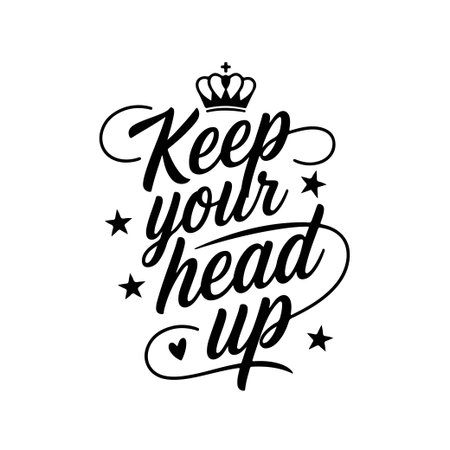 Keep Your Head Up. Motivational Quote Vector Design Isolated on White Backgroundのイラスト素材