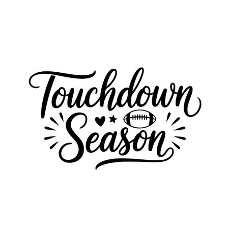 Touchdown season . Football Quote Vector Design Isolated on White Backgroundのイラスト素材