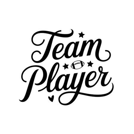 Team Player. Football Quote Vector Design Isolated on White Backgroundのイラスト素材