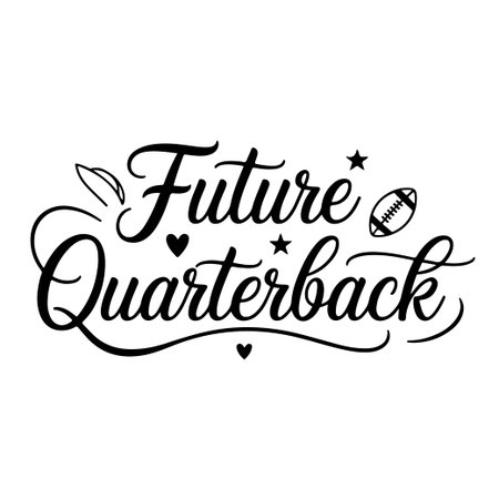 Future Quarterback. Football Quote Vector Design Isolated on White Backgroundのイラスト素材