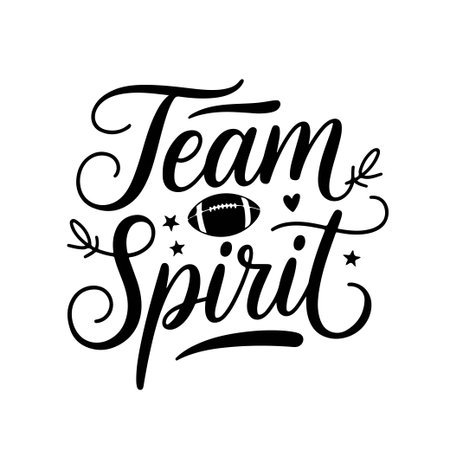 Team Spirit. Football Quote Vector Design Isolated on White Backgroundのイラスト素材