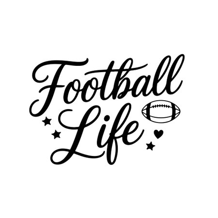 Football Life. Football Quote Vector Design Isolated on White Backgroundのイラスト素材