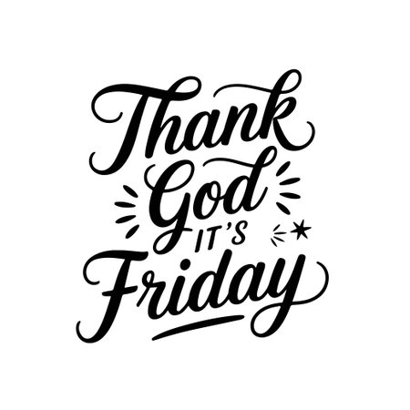 Thank God It's Friday. Vector Design Isolated on White Backgroundのイラスト素材