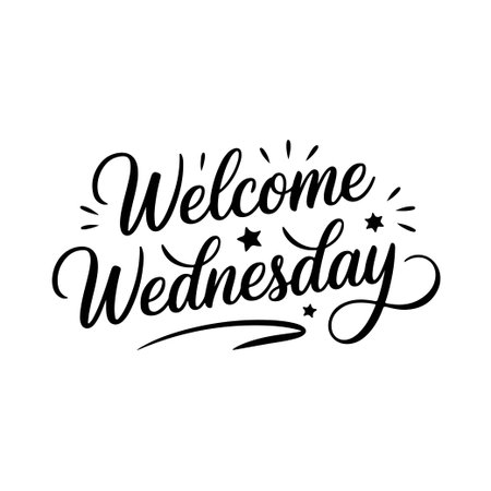 Welcome wednesday. Vector Design Isolated on White Backgroundのイラスト素材